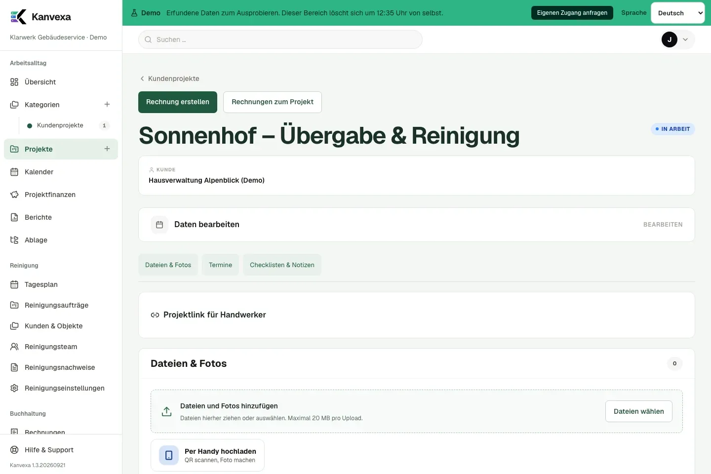 Kanvexa · Projekt · Beispieldaten